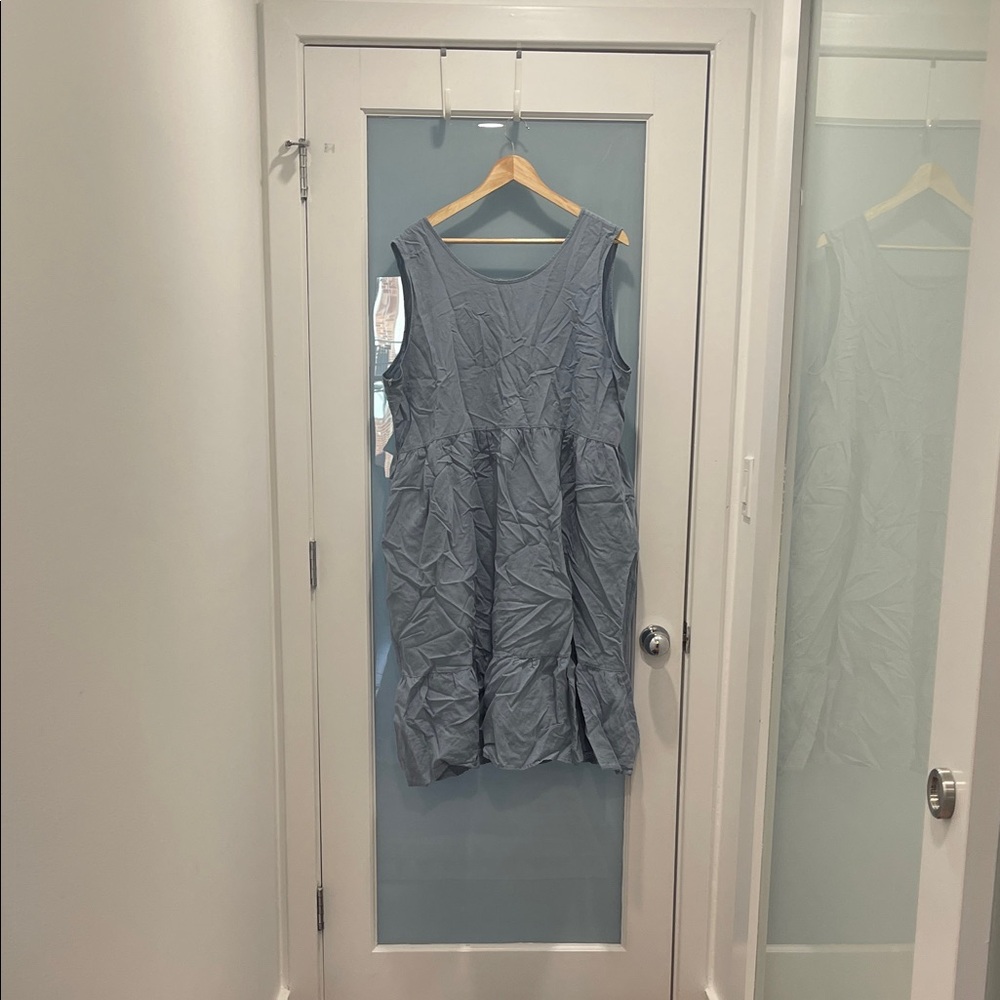 Tradlands birdie Light Blue Sleeveless Midi Dress